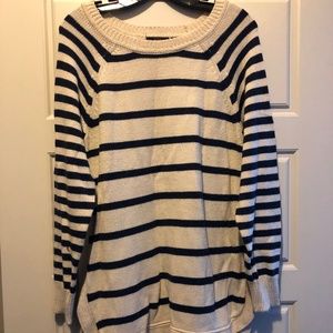 Striped Side-slit Sweater